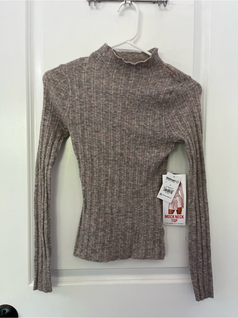Mock Turtleneck Ribbed Sweater